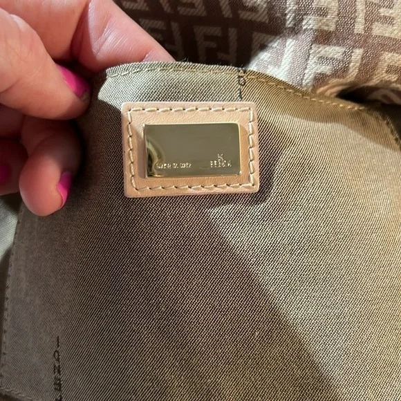 Authentic EUC FENDI Zucchino Monogram Pink Gold Crossbody/ Shoulder Bag